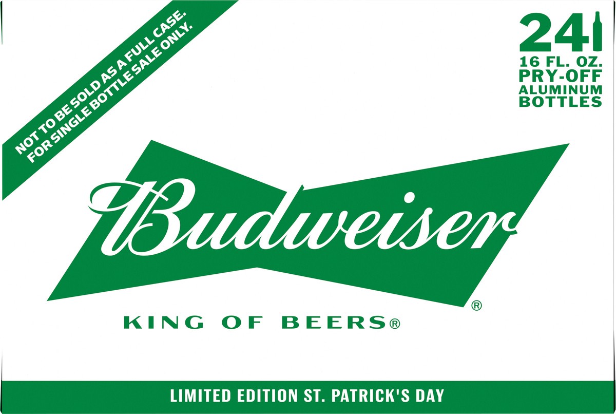 slide 4 of 8, Budweiser Lager Beer 24 - 16 fl oz Bottles, 5% ABV, 16 fl oz