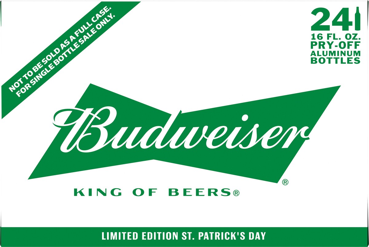 slide 5 of 8, Budweiser Lager Beer 24 - 16 fl oz Bottles, 5% ABV, 16 fl oz