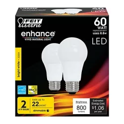 Feit Electric Enhance A19 LED Bright White Light Bulb