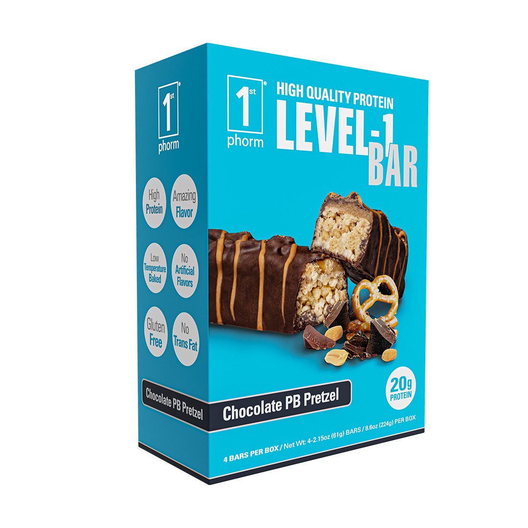 slide 1 of 1, 1St Phorm Level-1 Chocolate Peanut Butter Pretzel - 4 ct, 4 ct