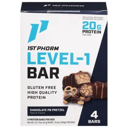 1st Phorm Gluten-Free Chocolate PB Pretzel Level-1 Bar, 4 - 2.15 oz