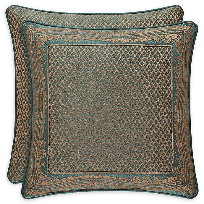 slide 1 of 1, J. Queen New York Montgomery Lattice Square Throw Pillow - Emerald, 1 ct