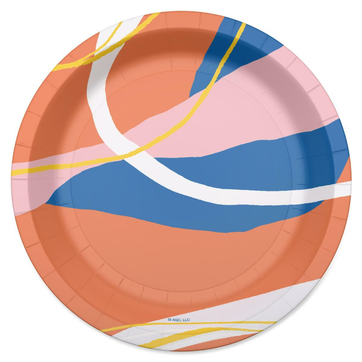 slide 1 of 9, American Greetings Abstract Birthday Paper Plates, 10 ct