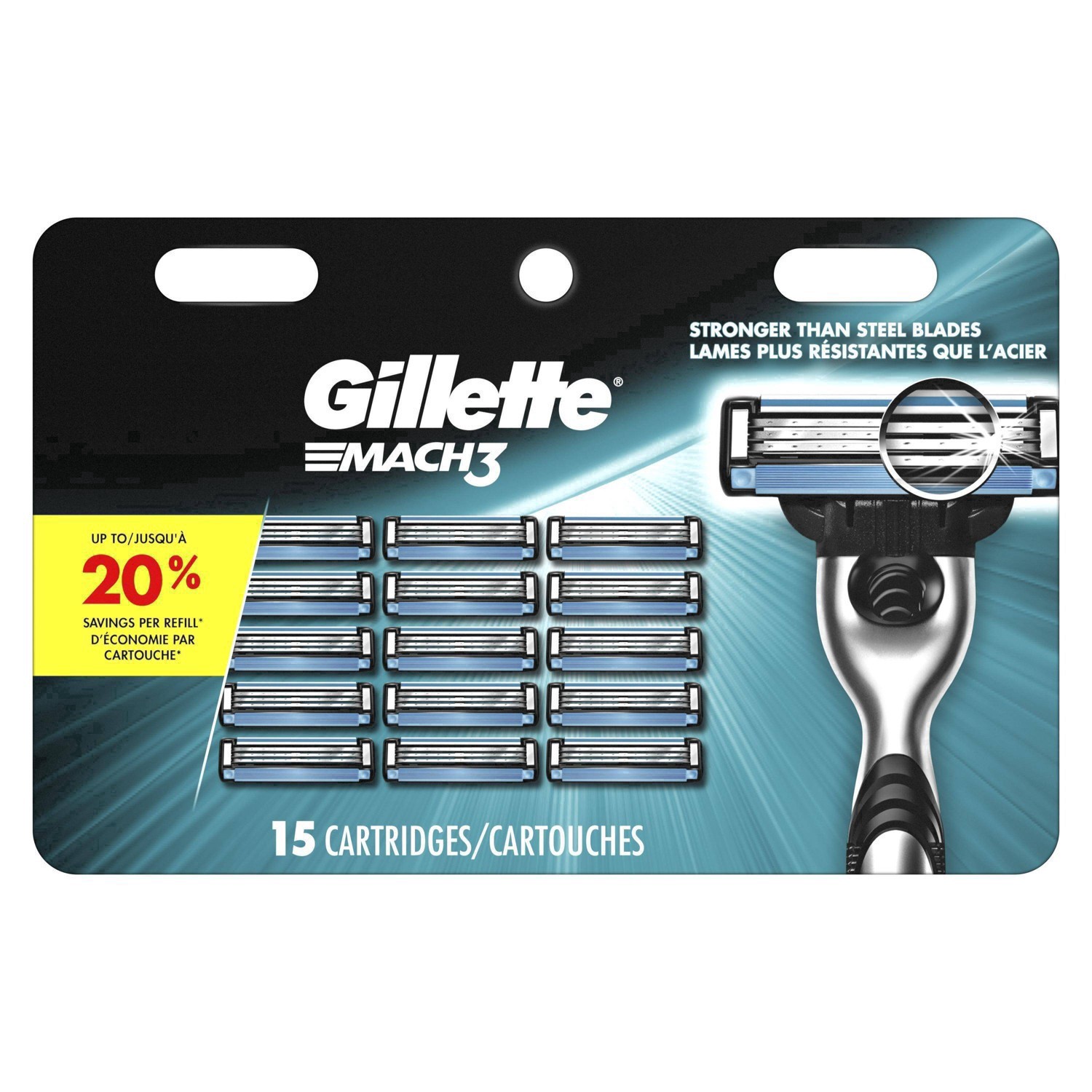 slide 56 of 113, Gillette Mach3 Men's Razor Blades, 15 Blade Refills&nbsp;, 15 ct