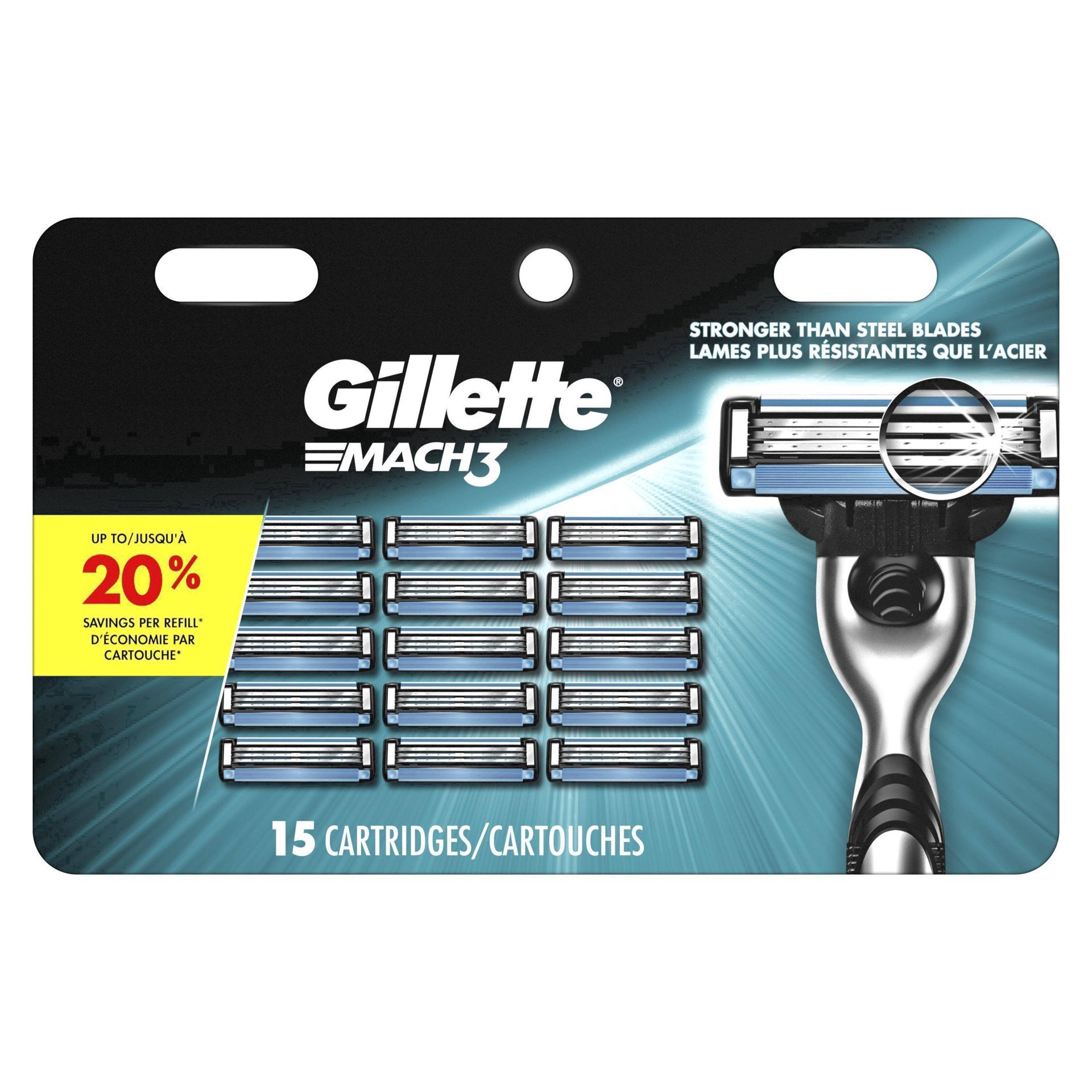 slide 112 of 113, Gillette Mach3 Men's Razor Blades, 15 Blade Refills&nbsp;, 15 ct