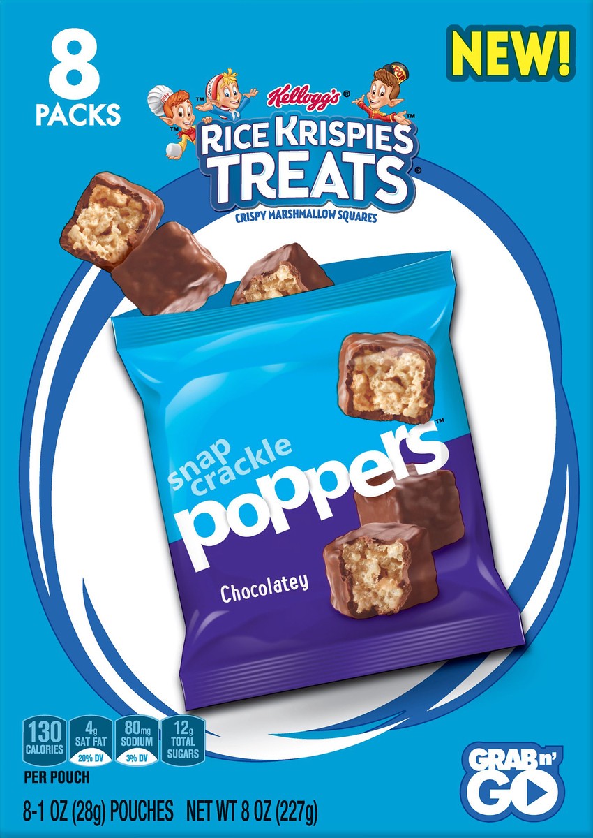 slide 3 of 8, Rice Krispies Treats Poppers Chocolatey Crispy Marshmallow Squares, 8 oz