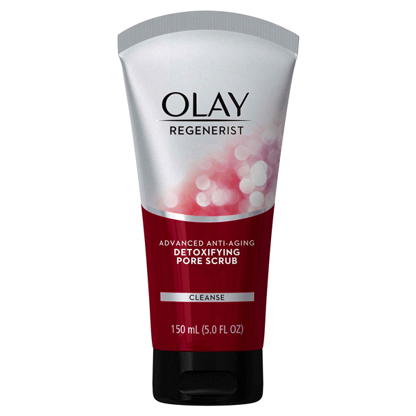 slide 1 of 1, Olay Regenerist Advanced Antiaging Detoxifying Pore Scrub Cleanser, 6.5 fl oz