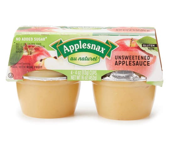 slide 1 of 1, Applesnax Unsweetened Applesauce Cup, 4 ct; 4 oz