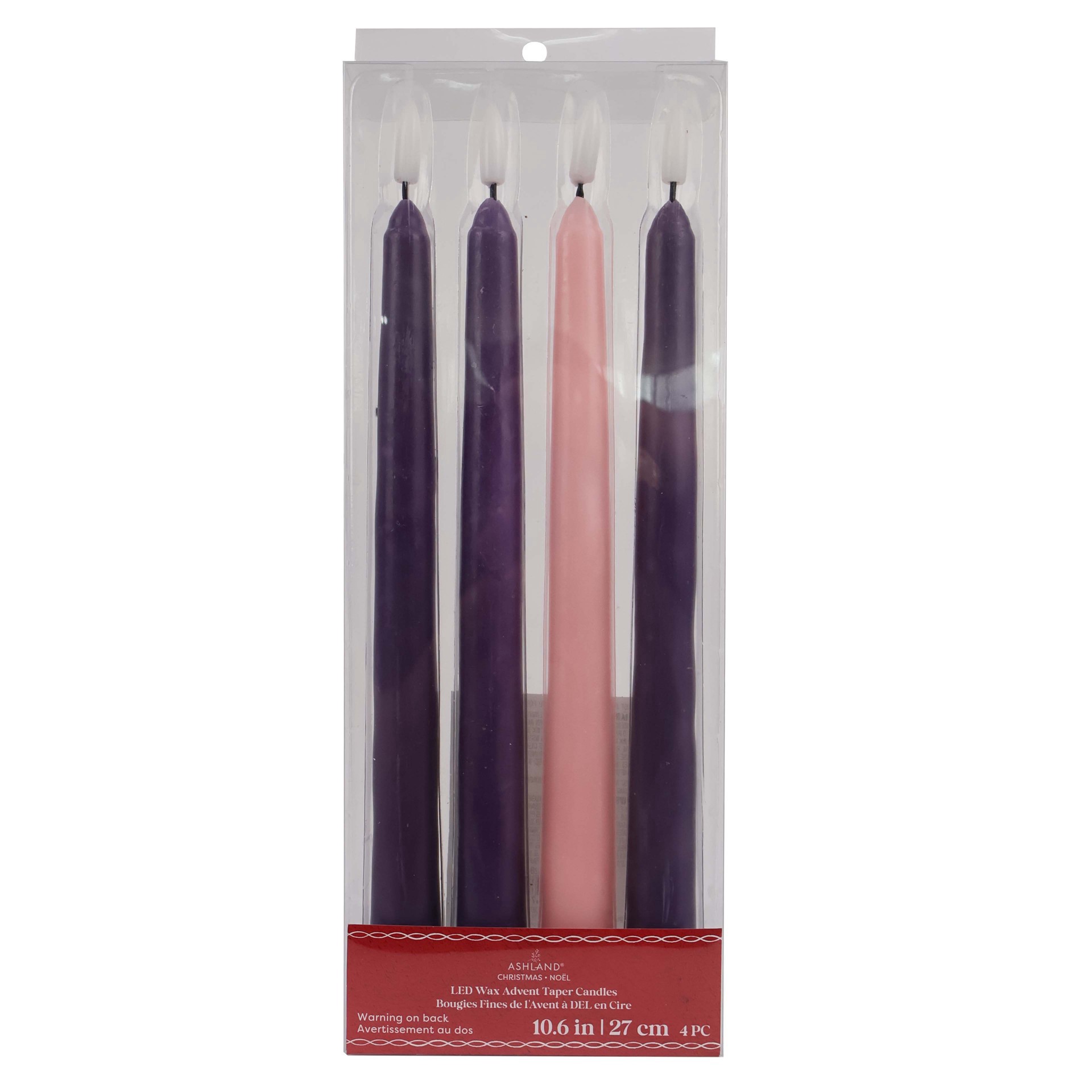 slide 3 of 3, 10.5" Led Wax Advent Taper Candles, 4ct. By Ashland, 4 ct
