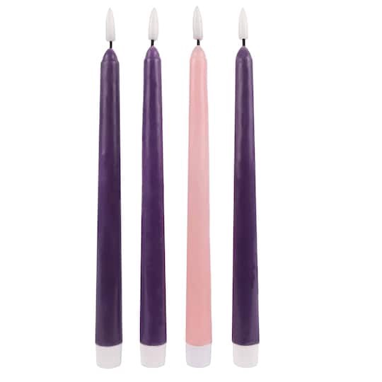 slide 1 of 3, 10.5" Led Wax Advent Taper Candles, 4ct. By Ashland, 4 ct