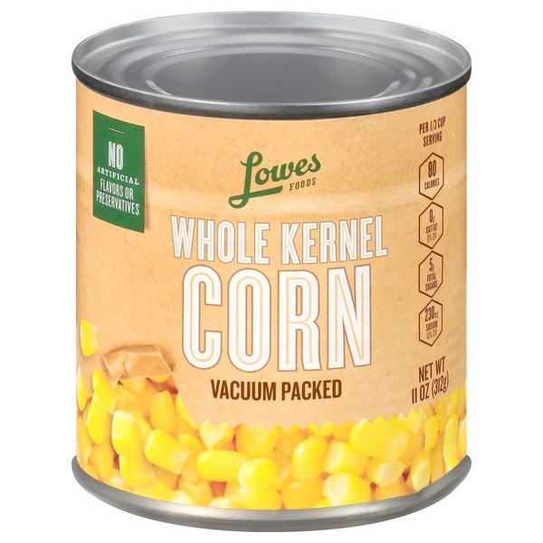 slide 1 of 1, Lowes Foods Corn Vacuum Packed, 11 oz