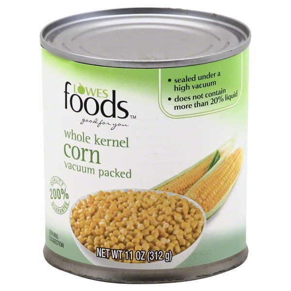 slide 1 of 1, Lowes Foods Corn Vacuum Packed, 11 oz