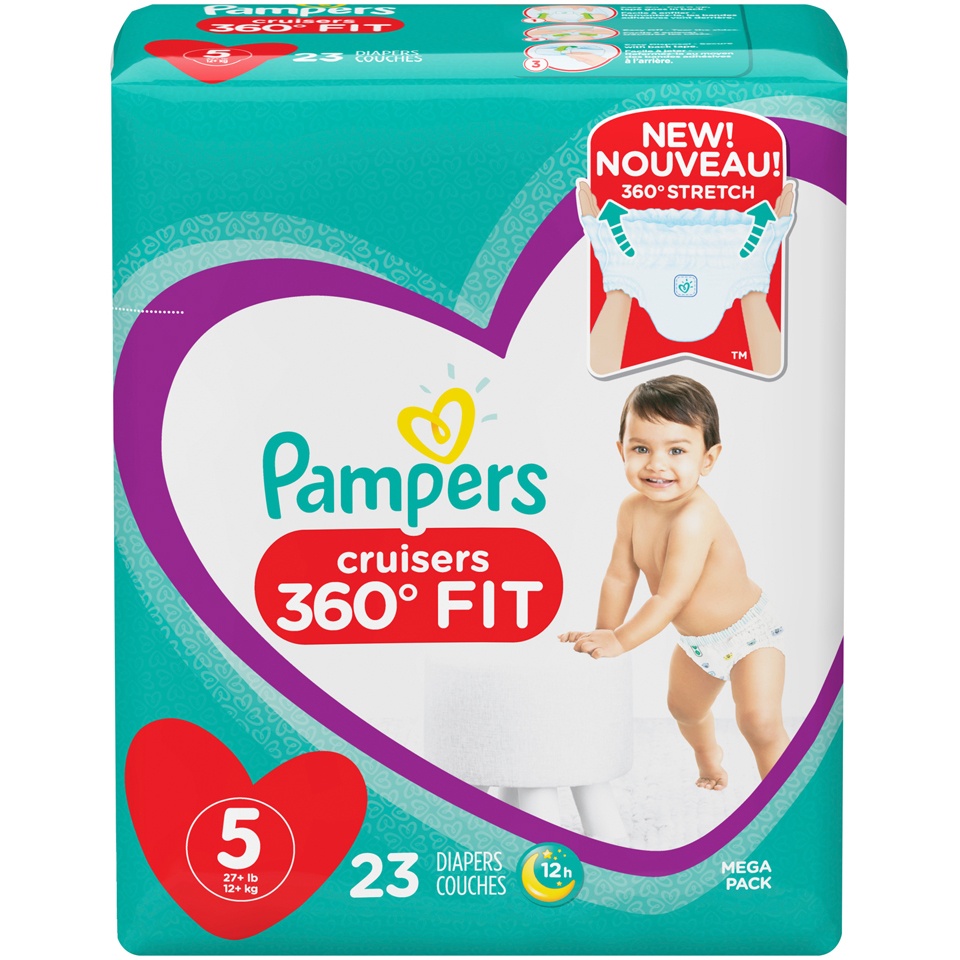slide 1 of 1, Pampers Cruisers 360 Fit Diapers, 23 ct; size 5