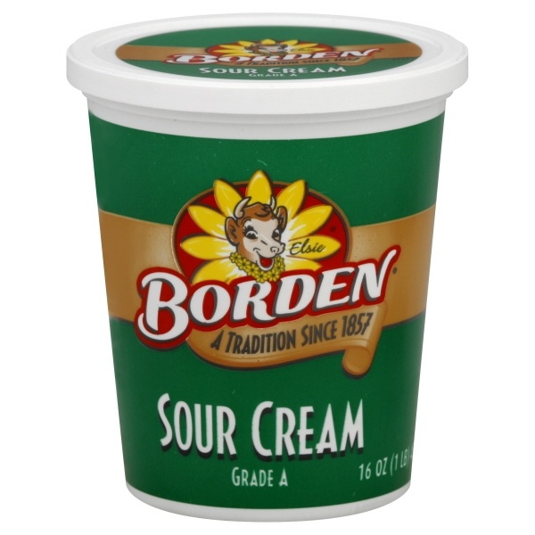 slide 1 of 1, Borden Sour Cream, 16 oz