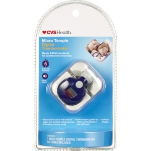 slide 1 of 1, CVS Health Micro Temple Digital Thermometer, 1 ct