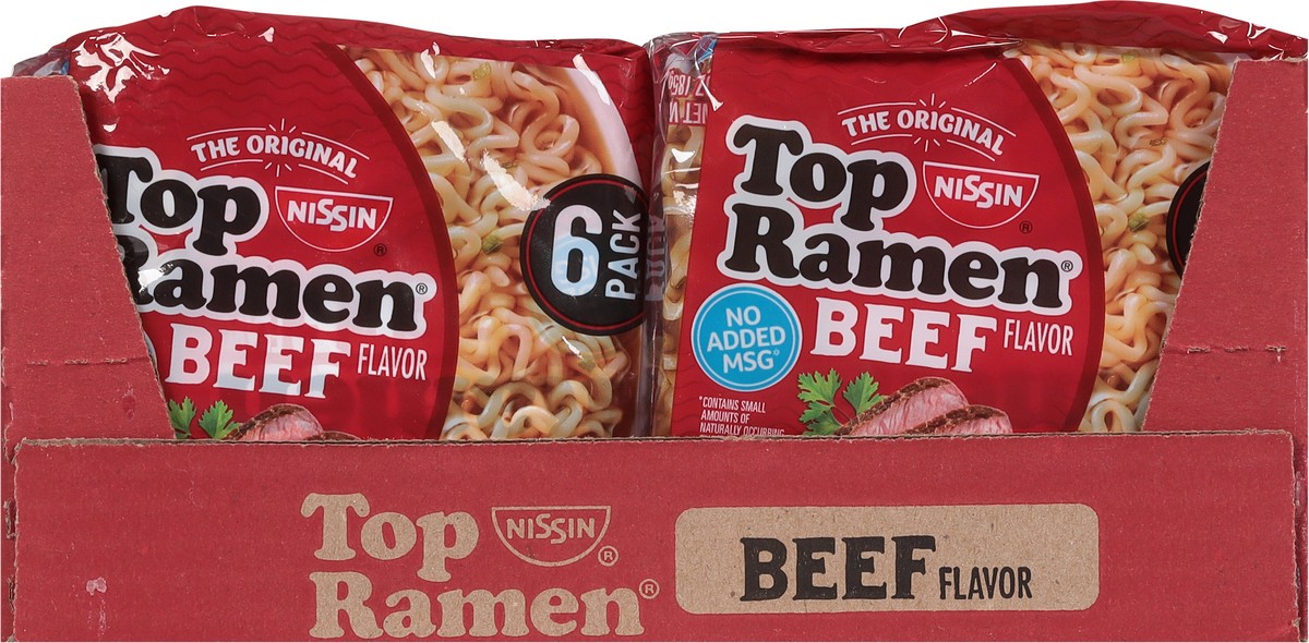 slide 7 of 9, Nissin Top Ramen Beef Case, 6 ct