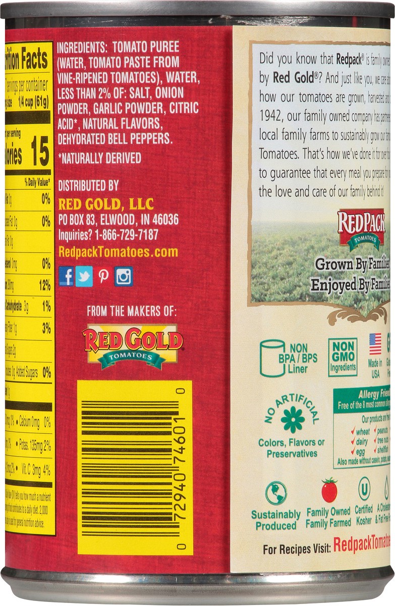 slide 7 of 7, Redpack Tomato Sauce 15 oz. Can, 425 oz