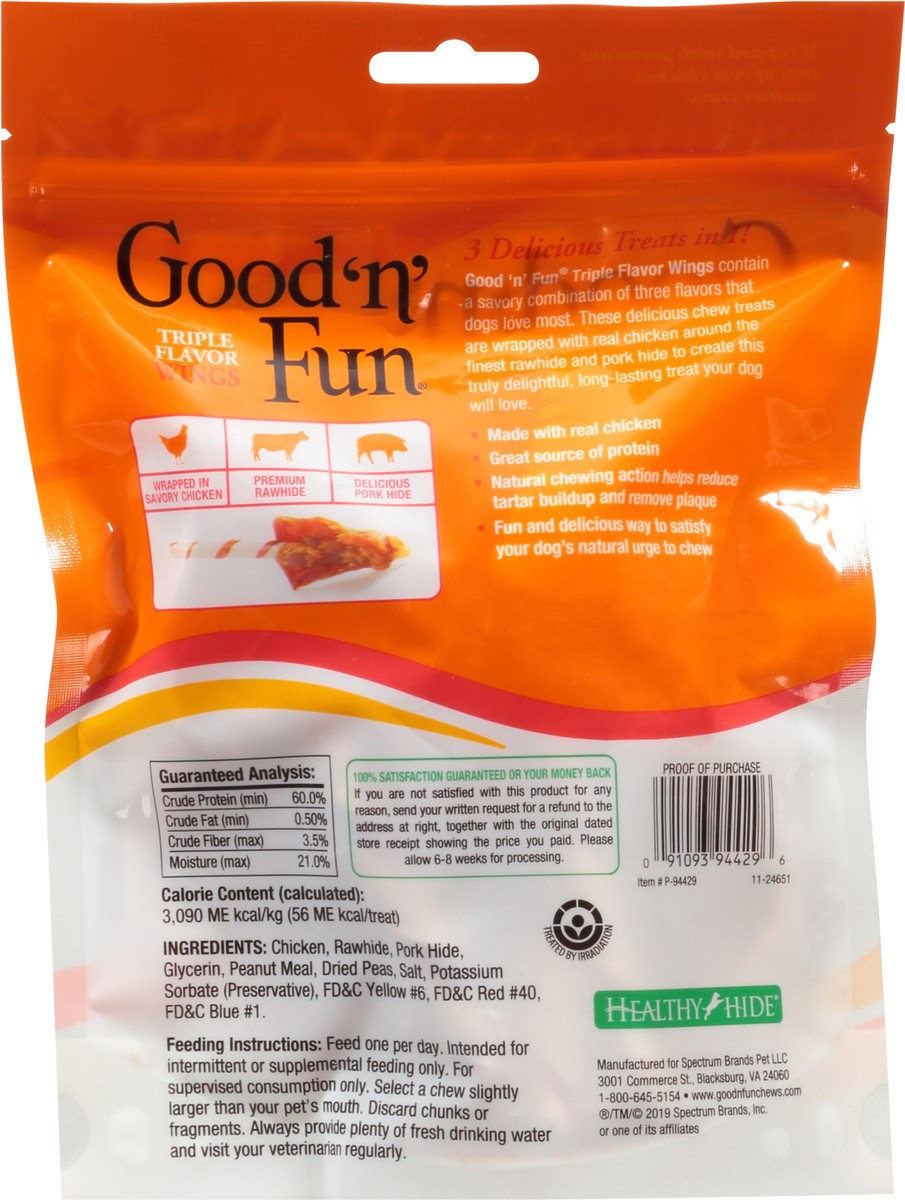 slide 9 of 9, Good 'n' Fun Triple Flavor Wings Snack for All Dogs 4 oz, 4 oz