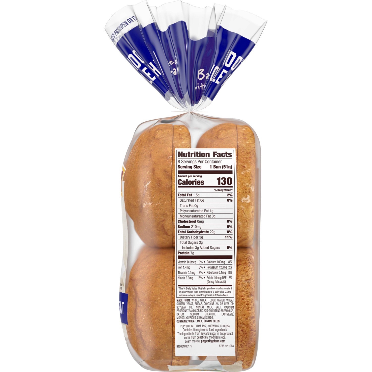 slide 88 of 103, Pepperidge Farm 100% Whole Wheat Hamburger Buns, 14.5 oz