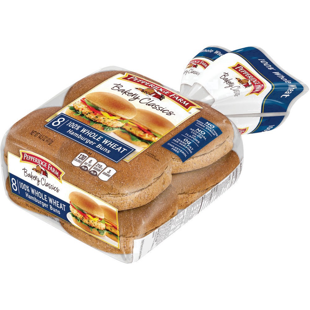 slide 51 of 103, Pepperidge Farm 100% Whole Wheat Hamburger Buns, 14.5 oz