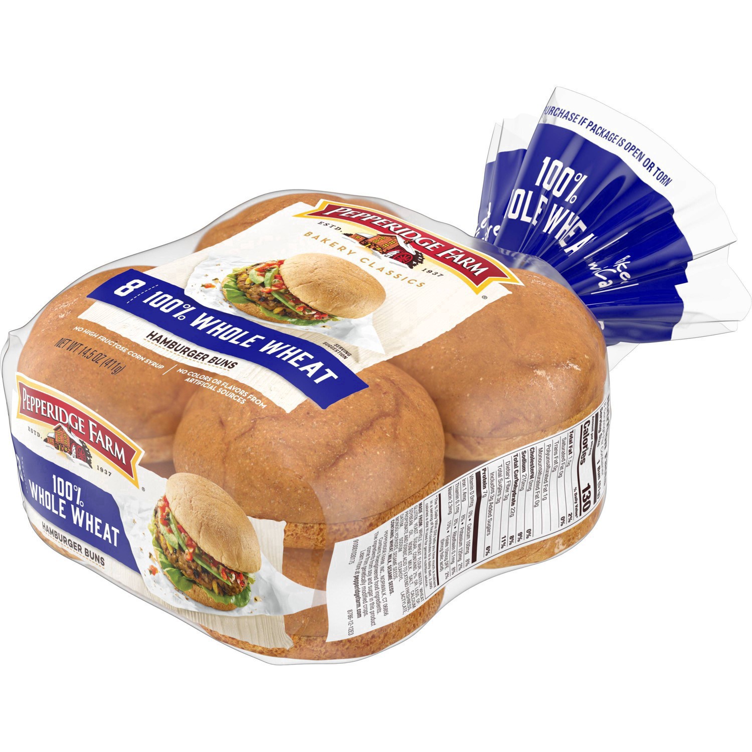 slide 65 of 103, Pepperidge Farm 100% Whole Wheat Hamburger Buns, 14.5 oz