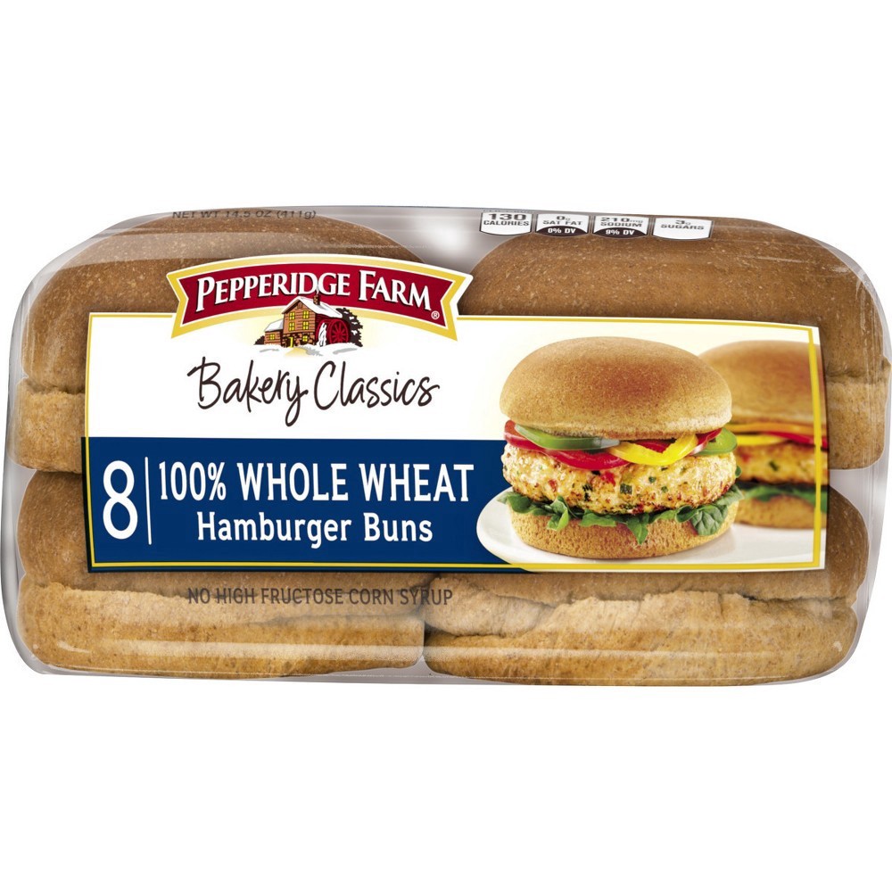 slide 100 of 103, Pepperidge Farm 100% Whole Wheat Hamburger Buns, 14.5 oz