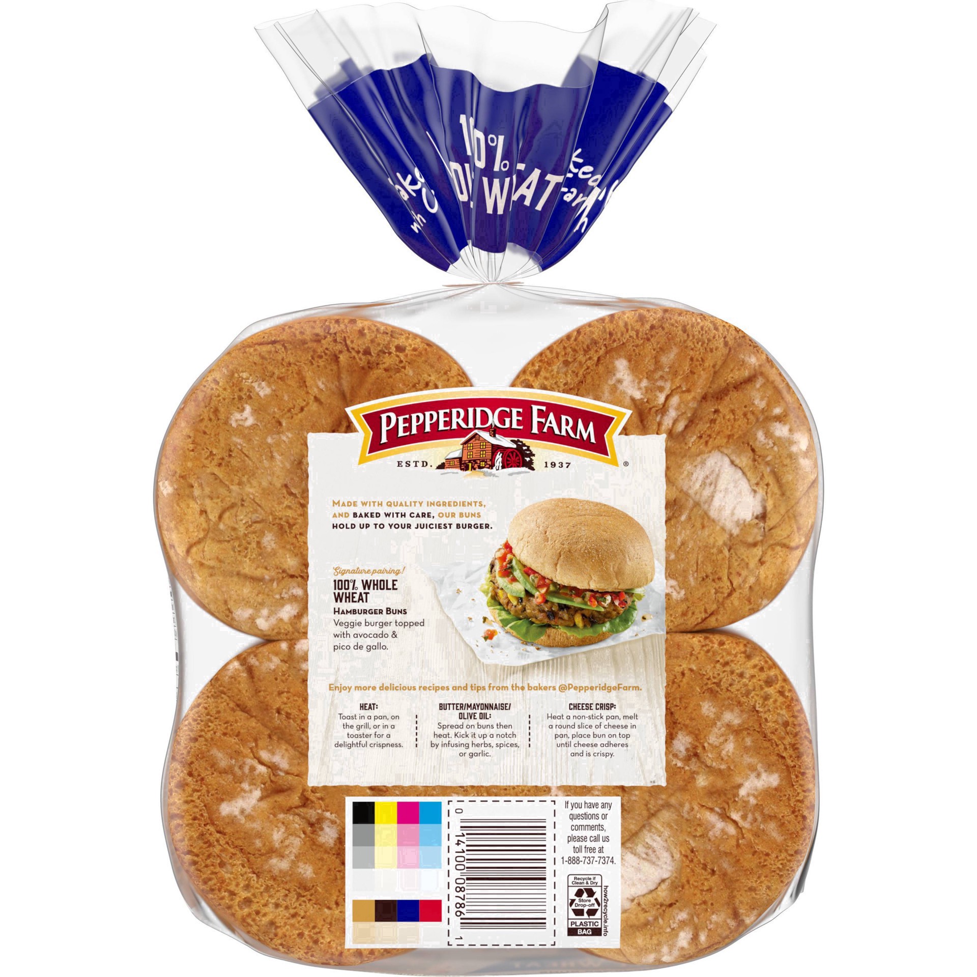 slide 41 of 103, Pepperidge Farm 100% Whole Wheat Hamburger Buns, 14.5 oz