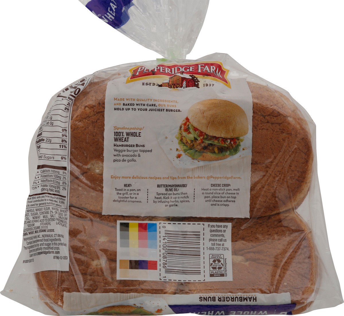 slide 93 of 103, Pepperidge Farm 100% Whole Wheat Hamburger Buns, 14.5 oz