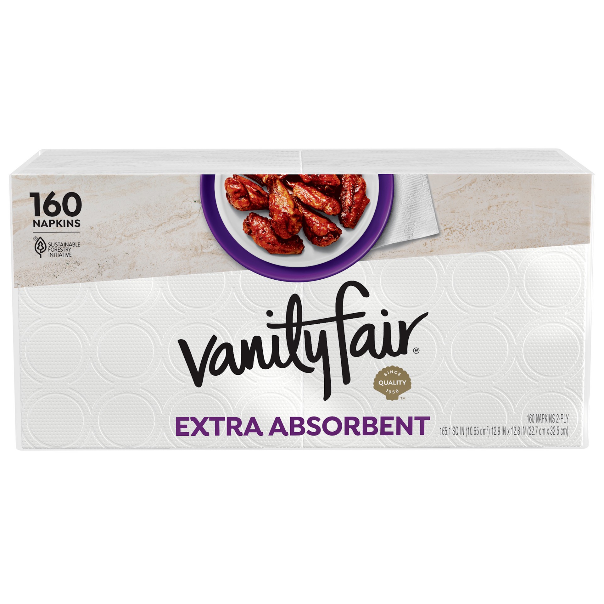 slide 1 of 6, Vanity Fair Extra Absorbent Paper Napkins, 160 Count, 160 ct