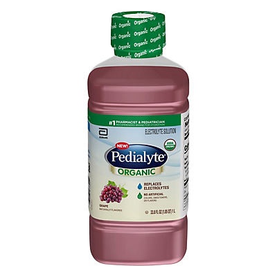 slide 1 of 1, Pedialyte Organic Grape Ready-to-Drink Electrolyte Solution, 33.8 oz