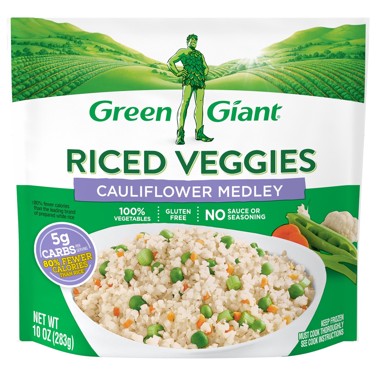 slide 1 of 8, Green Giant Riced Veggies Cauliflower Medley, Frozen Vegetables, 10 OZ, 10 oz