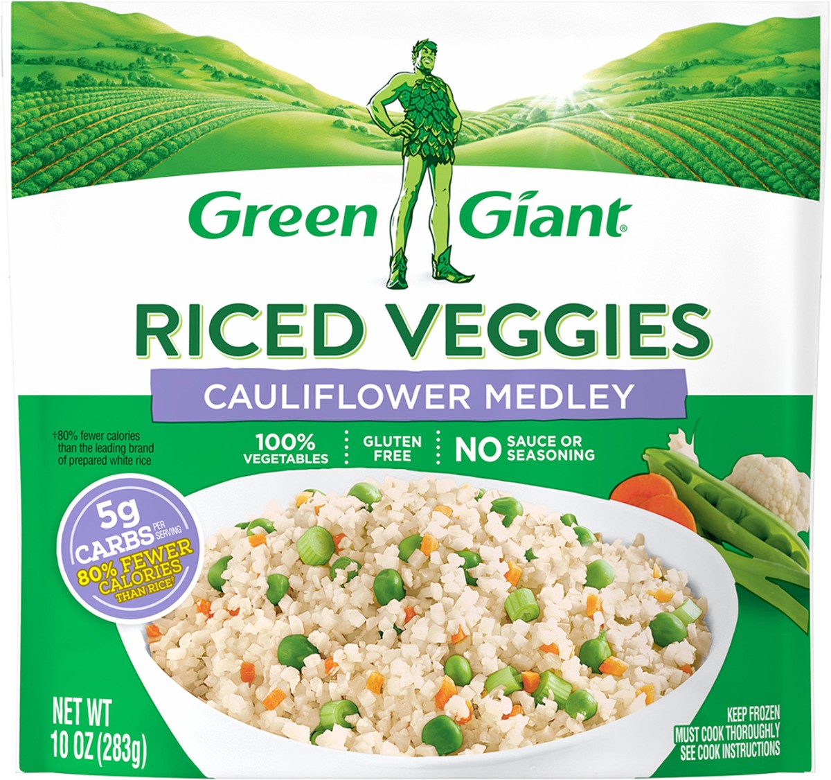 slide 5 of 8, Green Giant Riced Veggies Cauliflower Medley, Frozen Vegetables, 10 OZ, 10 oz