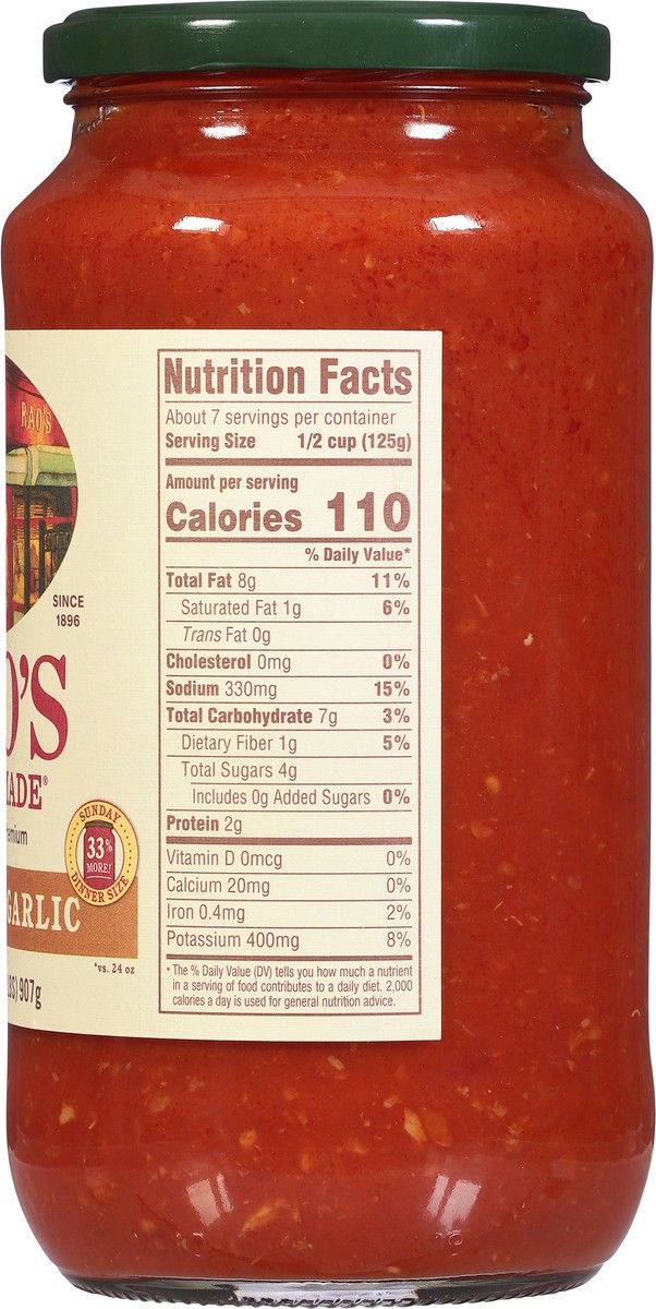 slide 8 of 9, Rao's Homemade Tomato Sauce | Roasted Garlic | 32 oz | Versatile Pasta Sauce | Carb Conscious, Keto Friendly | All Natural,  Premium Quality | Made with Sweet Italian Tomatoes and Caramelized Garlic, 12 oz