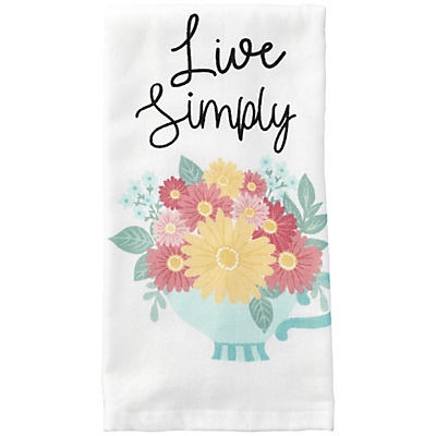 slide 1 of 1, Destination Holiday Floral Live Simply Spring Kitchen Towel, 1 ct