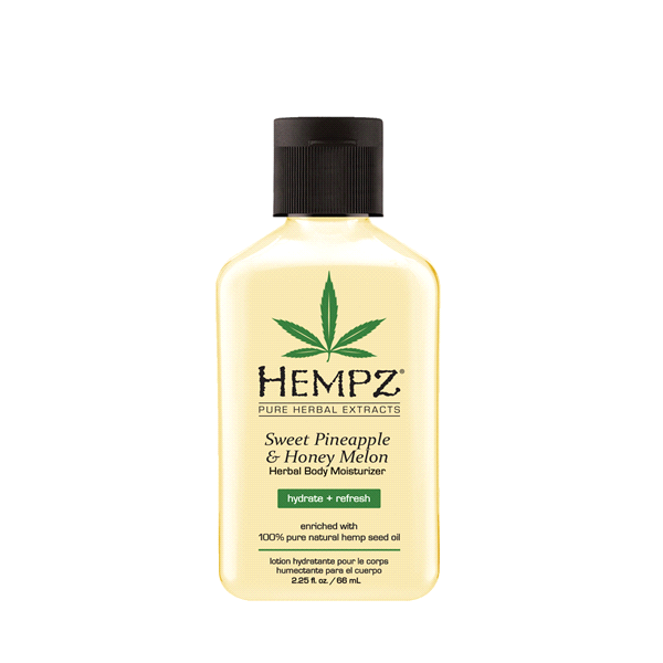 slide 1 of 1, Hempz Sweet Pineapple & Honey Melon Hydrate + Refresh Herbal Body Moisturizer, 2.25 fl oz