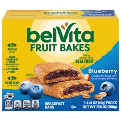 belVita Fruit Bakes, Blueberry, Soft Baked Breakfast Bars, 5 Packs (2 Fruit Bars Per Pack)