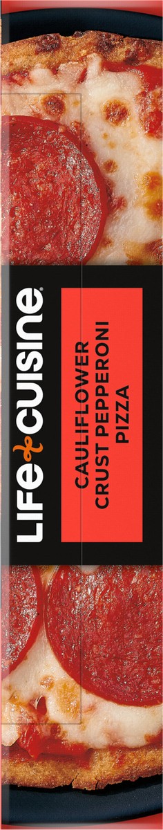 slide 8 of 9, Life Cuisine Frozen Pizza Pepperoni Cauliflower Crust Pizza, High Protein Gluten Free Frozen Pizza Dinner, 6 oz