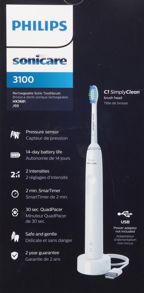 slide 9 of 11, Hx3681/03 Power Toothbrush Srs3100,prm,w - Each, 1 ct
