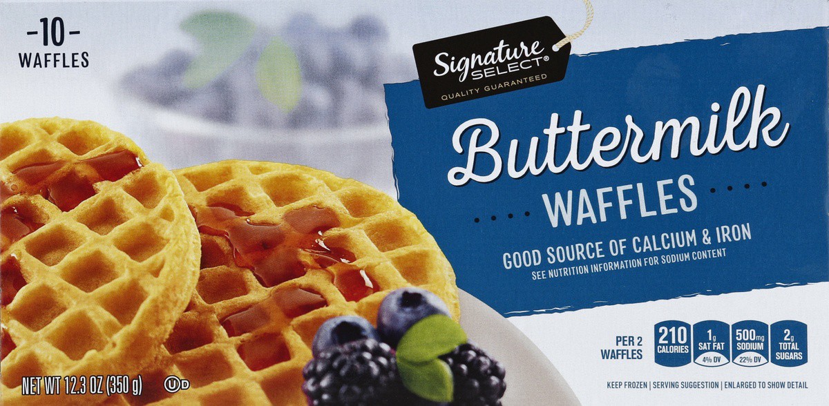 slide 2 of 7, Signature Select Buttermilk Waffles 10 ea, 10 ct