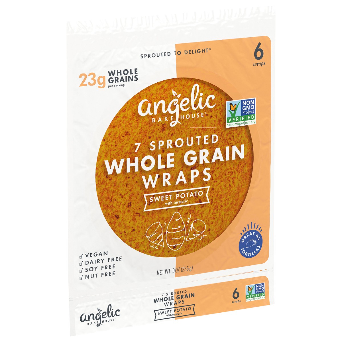 slide 3 of 9, Angelic Bakehouse 7-Sprouted Whole Grain Sweet Potato Wraps, 6 ct