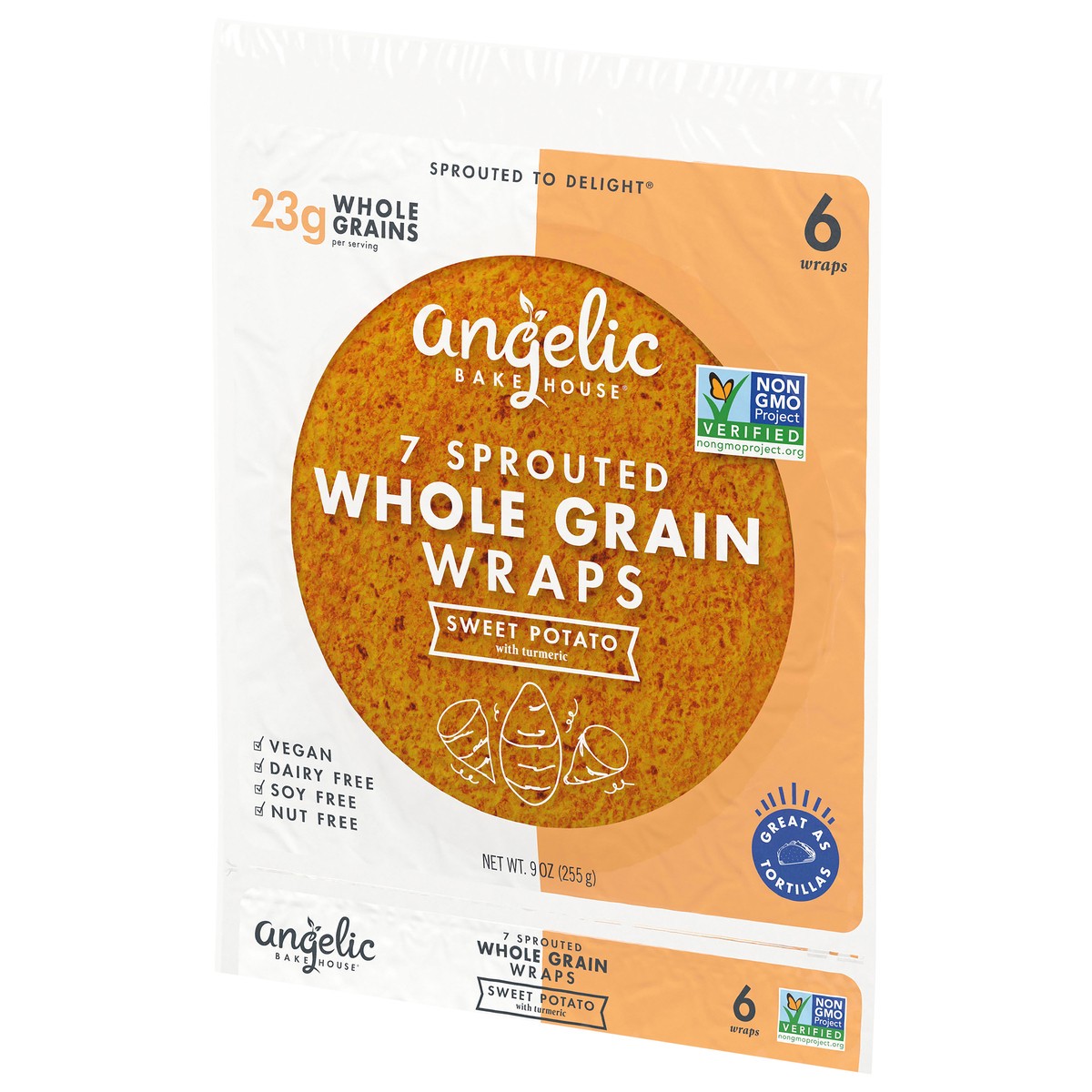 slide 4 of 9, Angelic Bakehouse 7-Sprouted Whole Grain Sweet Potato Wraps, 6 ct