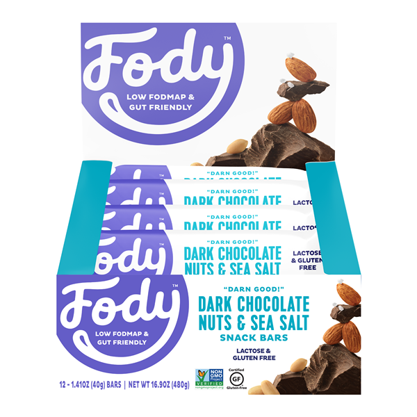 slide 1 of 1, Fody Dark Chocolate Nuts And Sea Salt Snack Bars 12Pk, 1.7 oz