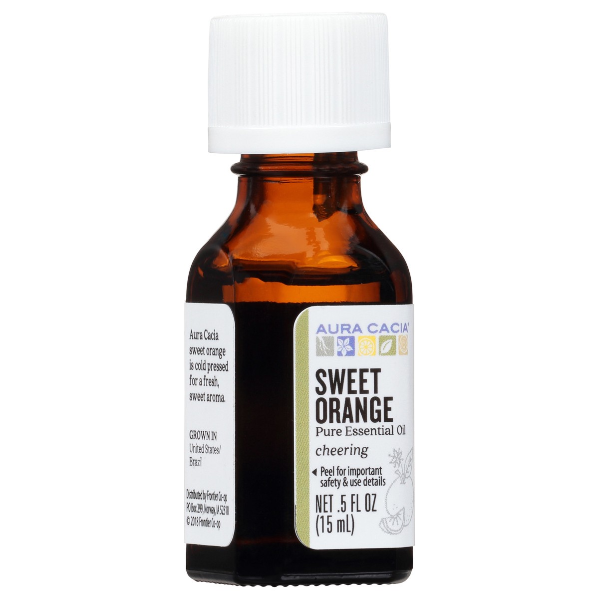 slide 3 of 9, Aura Cacia Sweet Orange Essential Oil, 0.5 oz