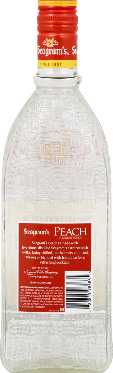 slide 2 of 7, Seagram's Seagrams Peach Flavored Vodka, 750 ml