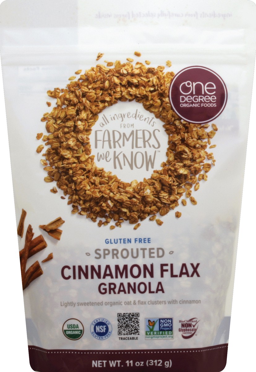 slide 2 of 2, One Degree Organic Foods Granola Cinnamon Flax Sprouted Oat Organic, 11 oz