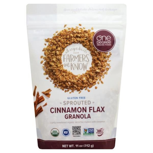 slide 1 of 2, One Degree Organic Foods Granola Cinnamon Flax Sprouted Oat Organic, 11 oz