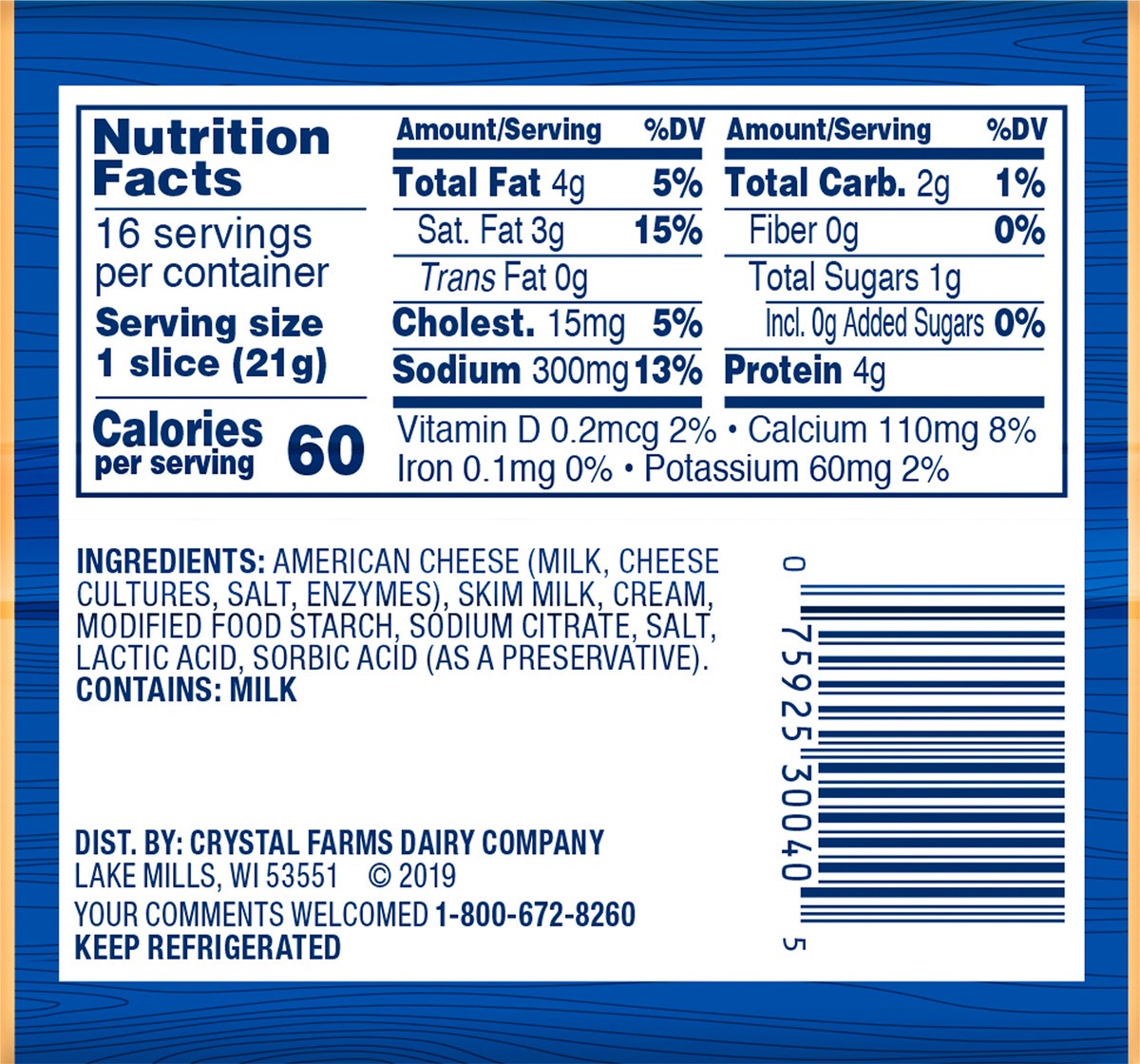 slide 2 of 8, Crystal Farms Cheese Slices, 16 ct