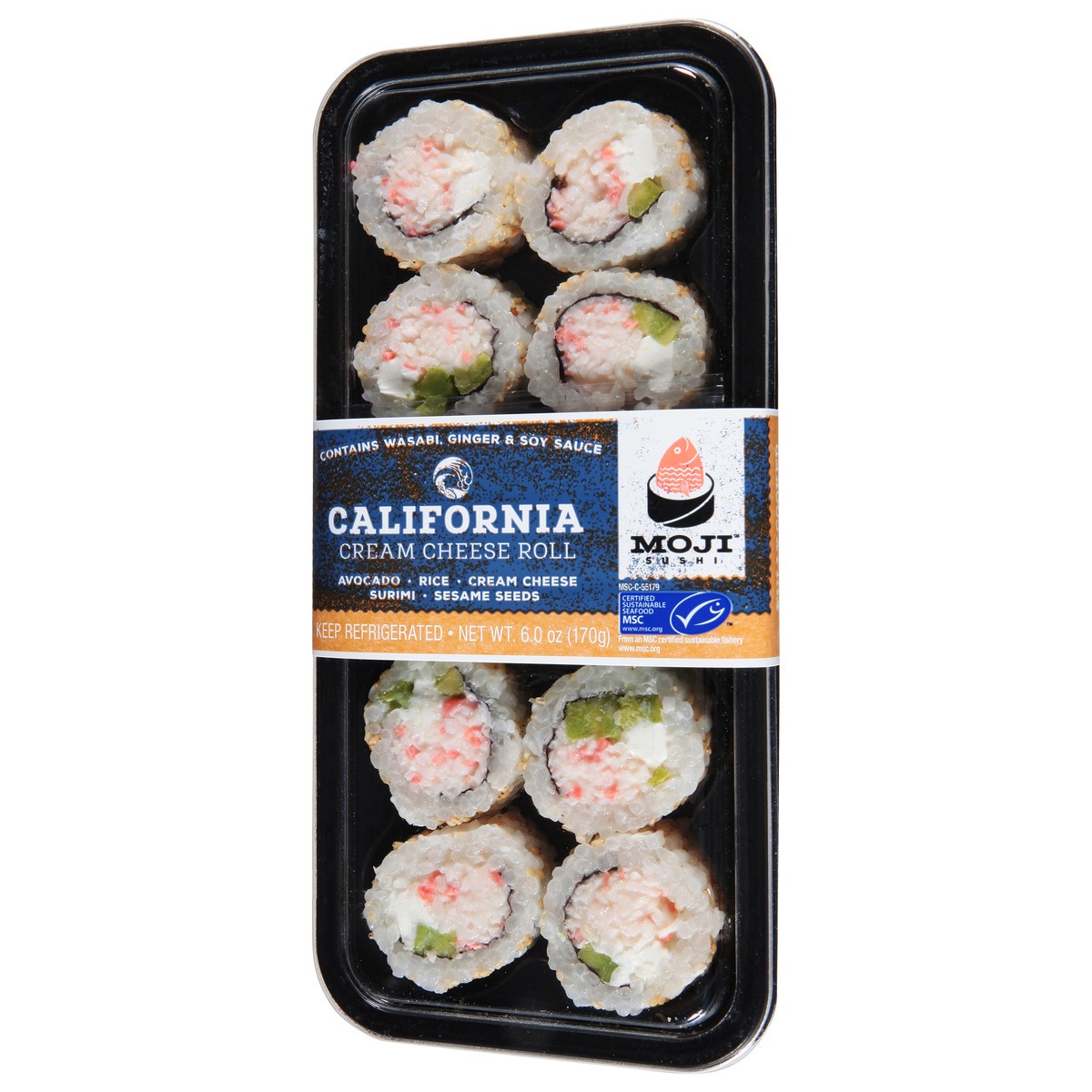 slide 12 of 12, Moji Sushi California Cream Cheese Roll 6.0 oz, 6 oz