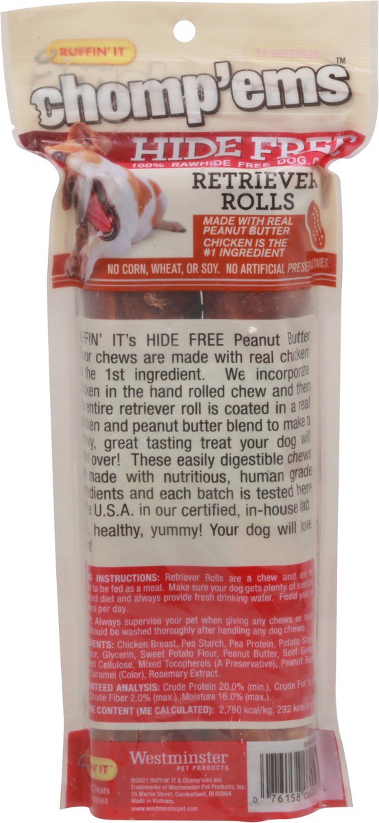 slide 8 of 9, Ruffin' It Chomp'ems 2 Pack Retriever Rolls Dog Chews 2 ea Bag, 2 ct