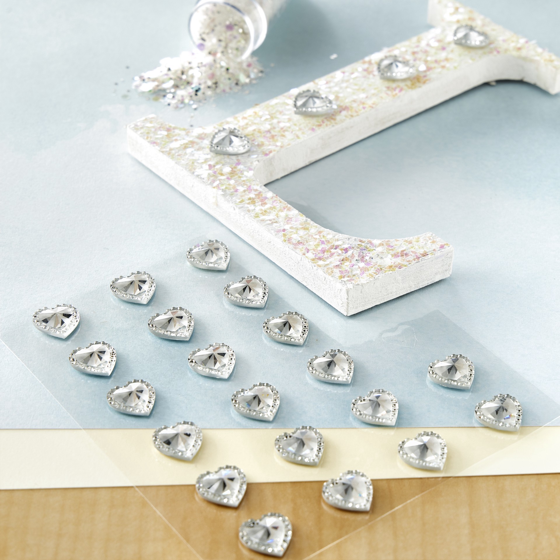 slide 3 of 4, Clear Rhinestone Heart Stickers By Recollections, 12 mm